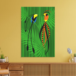 Helderkleurige vogels van het paradijs canvas afdruk