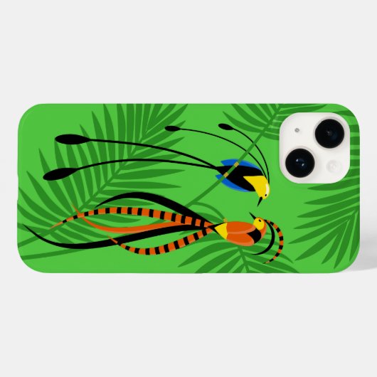 Helderkleurige vogels van het paradijs Case-Mate iPhone case (Achterkant (horizontaal))
