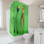 Helderkleurige vogels van het paradijs douchegordijn (In situ)