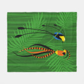 Helderkleurige vogels van het paradijs fleece deken (Voorkant (Horizontaal))