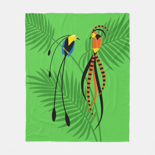 Helderkleurige vogels van het paradijs fleece deken (Voorkant)