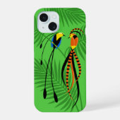 Helderkleurige vogels van het paradijs iPhone 15 case (Achterkant)