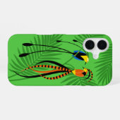 Helderkleurige vogels van het paradijs iPhone 16 hoesje (Achterkant horizontaal)