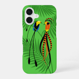 Helderkleurige vogels van het paradijs iPhone 16 hoesje