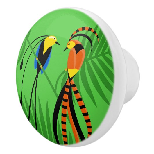 Helderkleurige vogels van het paradijs keramische knop (Rechts)