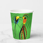 Helderkleurige vogels van het paradijs papieren bekers (Achterkant)