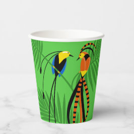 Helderkleurige vogels van het paradijs papieren bekers