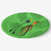 Helderkleurige vogels van het paradijs papieren bordje (Gekanteld)