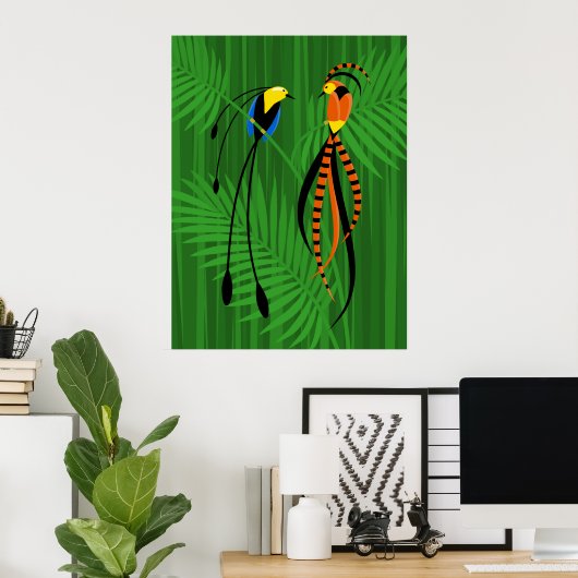 Helderkleurige vogels van het paradijs poster (Thuiskantoor)