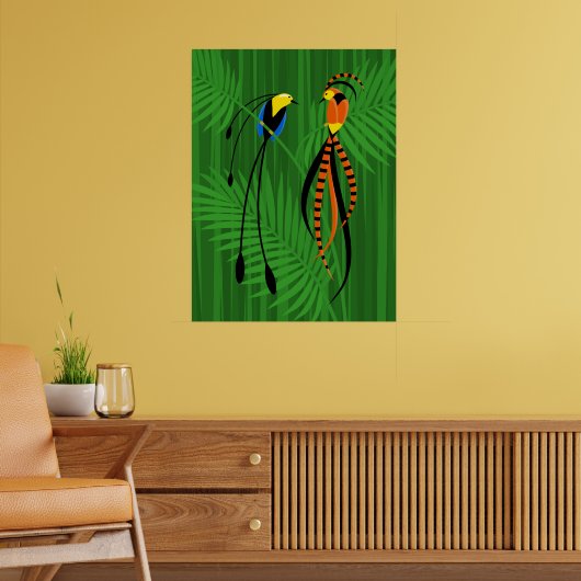 Helderkleurige vogels van het paradijs poster (Woonkamer 2)