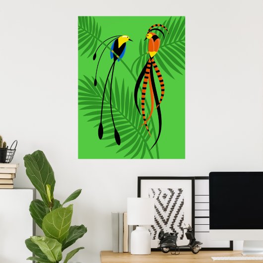 Helderkleurige vogels van het paradijs poster (Thuiskantoor)