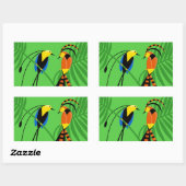 Helderkleurige vogels van het paradijs rechthoekige sticker (Vel)