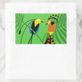 Helderkleurige vogels van het paradijs rechthoekige sticker (Tas)