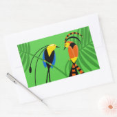 Helderkleurige vogels van het paradijs rechthoekige sticker (Envelop)
