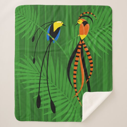 Helderkleurige vogels van het paradijs sherpa deken (Voorkant)