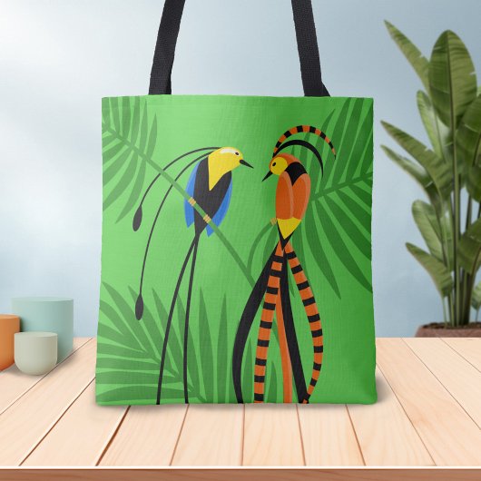 Helderkleurige vogels van het paradijs tote bag