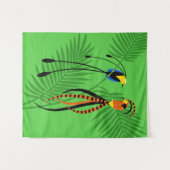 Helderkleurige vogels van het paradijs wandkleed (Voorkant (horizontaal))