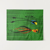 Helderkleurige vogels van het paradijs wandkleed (Voorkant (horizontaal))