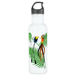 Helderkleurige vogels van het paradijs waterfles 