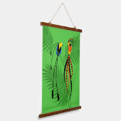 Helderkleurige vogels van Paradise 2 Hangend Wandkleed (Gebogen)