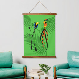 Helderkleurige vogels van Paradise 2 Hangend Wandkleed