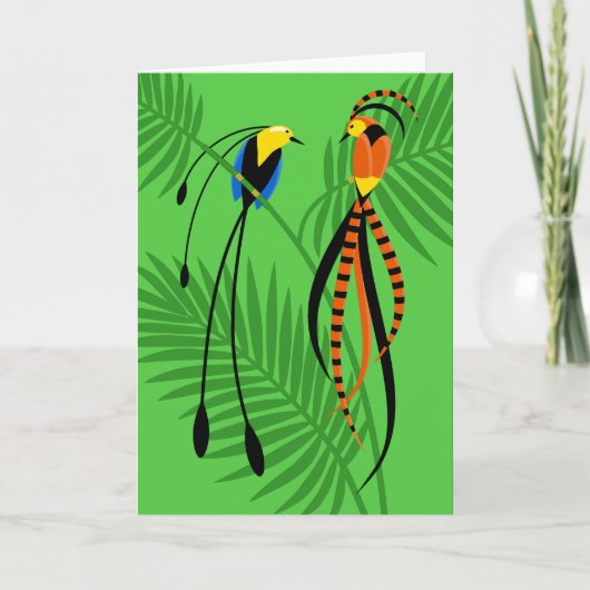 Helderkleurige vogels van Paradise Blank Kaart (Voorkant)
