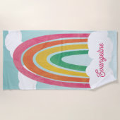 Helderkleurige vun regenboognaamhanddoeken strandlaken (Voorkant)