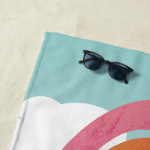 Helderkleurige vun regenboognaamhanddoeken strandlaken (In situ)