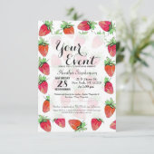 Helderkleurige Waterverf fruitige aardbeien Kaart (Staand voorkant)