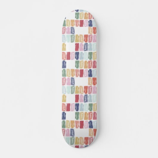 Helderkleurige Waterverf juwelen skateboard (Voorkant)