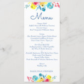 Helderkleurige Waterverf Menu (Voorkant)