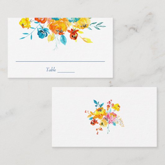 Helderkleurige Waterverf Plaatskaartje (Voorkant / Achterkant)