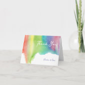 Helderkleurige Waterverf Rainbow Blended Verf Bedankkaart (Voorkant)