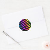 Helderkleurige Zebrastripes Ronde Sticker (Envelop)