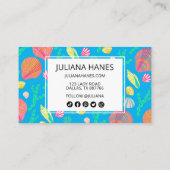 Helderkleurige zeeschelpen en het pictogram Seawee Kortingskaartje (Achterkant)