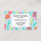 Helderkleurige zeeshells en seaweed Pattern Visitekaartje (Achterkant)