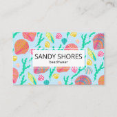 Helderkleurige zeeshells en seaweed Pattern Visitekaartje (Voorkant)