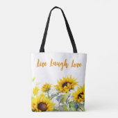 Helderkleurige zonnebloemen tote bag (Achterkant)
