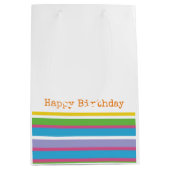 Helderkleurstrips Happy Birthday Modern Fun Hip Medium Cadeauzakje (Voorkant)