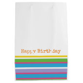 Helderkleurstrips Happy Birthday Modern Fun Hip Medium Cadeauzakje (Achterkant)