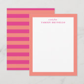 Helderkoraal en wit persoonlijk papier kaart (Voorkant / Achterkant)