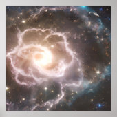 Helderkosmische nebula Roos bloesem Poster (Voorkant)