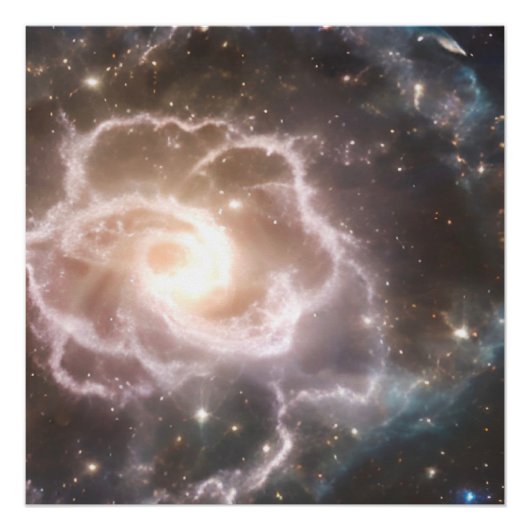 Helderkosmische nebula Roos Blossom Glossy Poster (Voorkant)