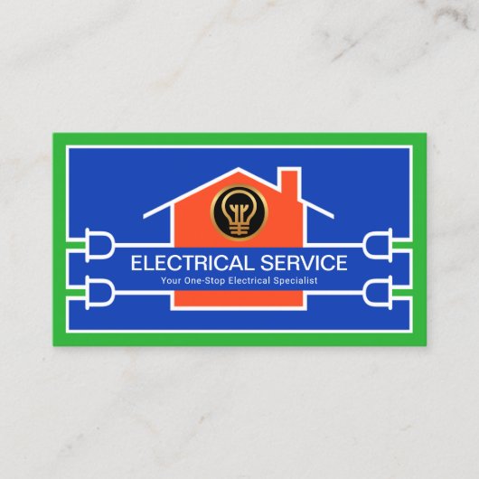 Helderkrachtige elektrische thuisstroombekabeling visitekaartje (Voorkant)