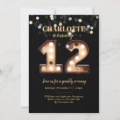 Helderlichte 12e verjaardag-uitnodiging kaart (Voorkant)