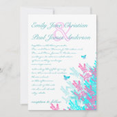 Helderlichte Aqau Blue Hot Pink Wilde Flowers Kaart (Voorkant)