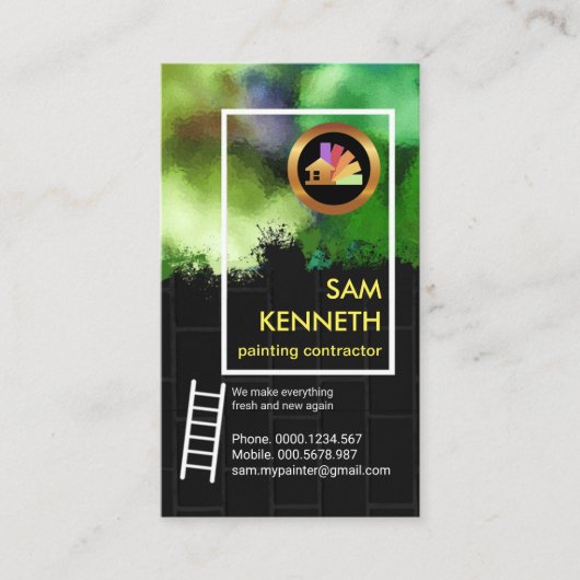 Helderlichte graffiti-muurschilder visitekaartje (Voorkant)