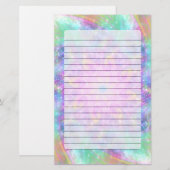 Helderlichte kleurige spiraal-Mandala kunst Briefpapier (Voorkant / Achterkant)