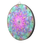 Helderlichte kleurige spiraal-Mandala kunst Dartbord (Voorkant Rechts)