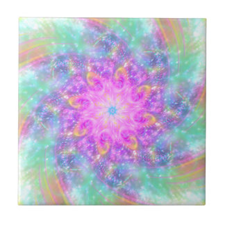 Helderlichte kleurige spiraal-Mandala kunst Tegeltje